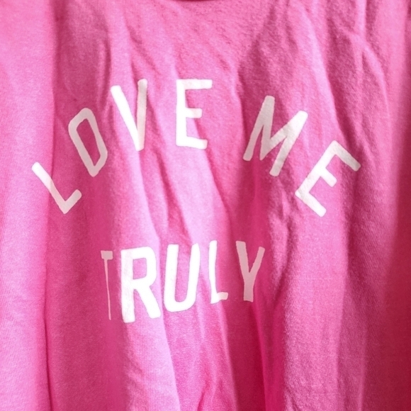 New Sundry Love Me Truly Graphic Crewneck Pink Pullover Sweatshirt NWT 3/Large - Picture 5 of 11